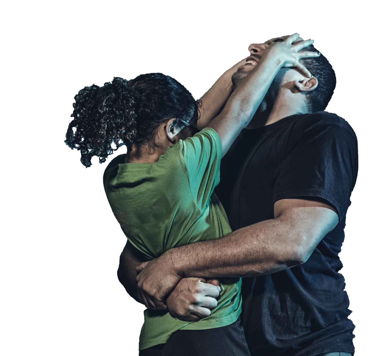 Close-range self defense response demonstrated during practical training