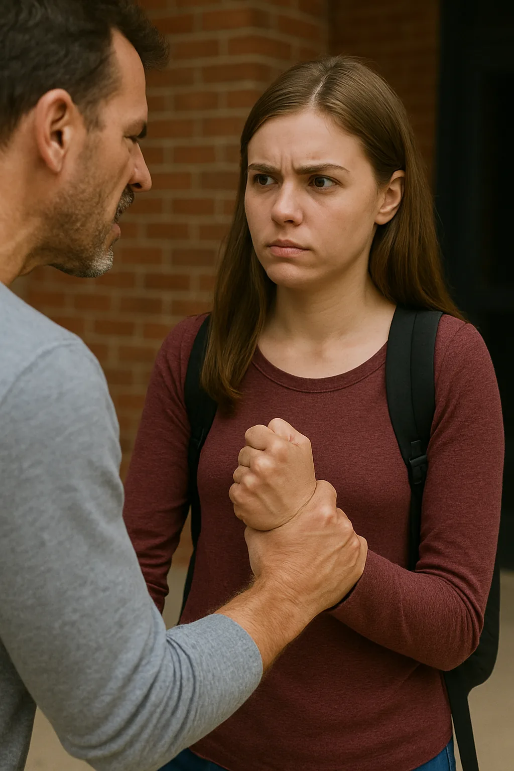Woman practicing verbal boundaries and personal safety awareness in Roanoke